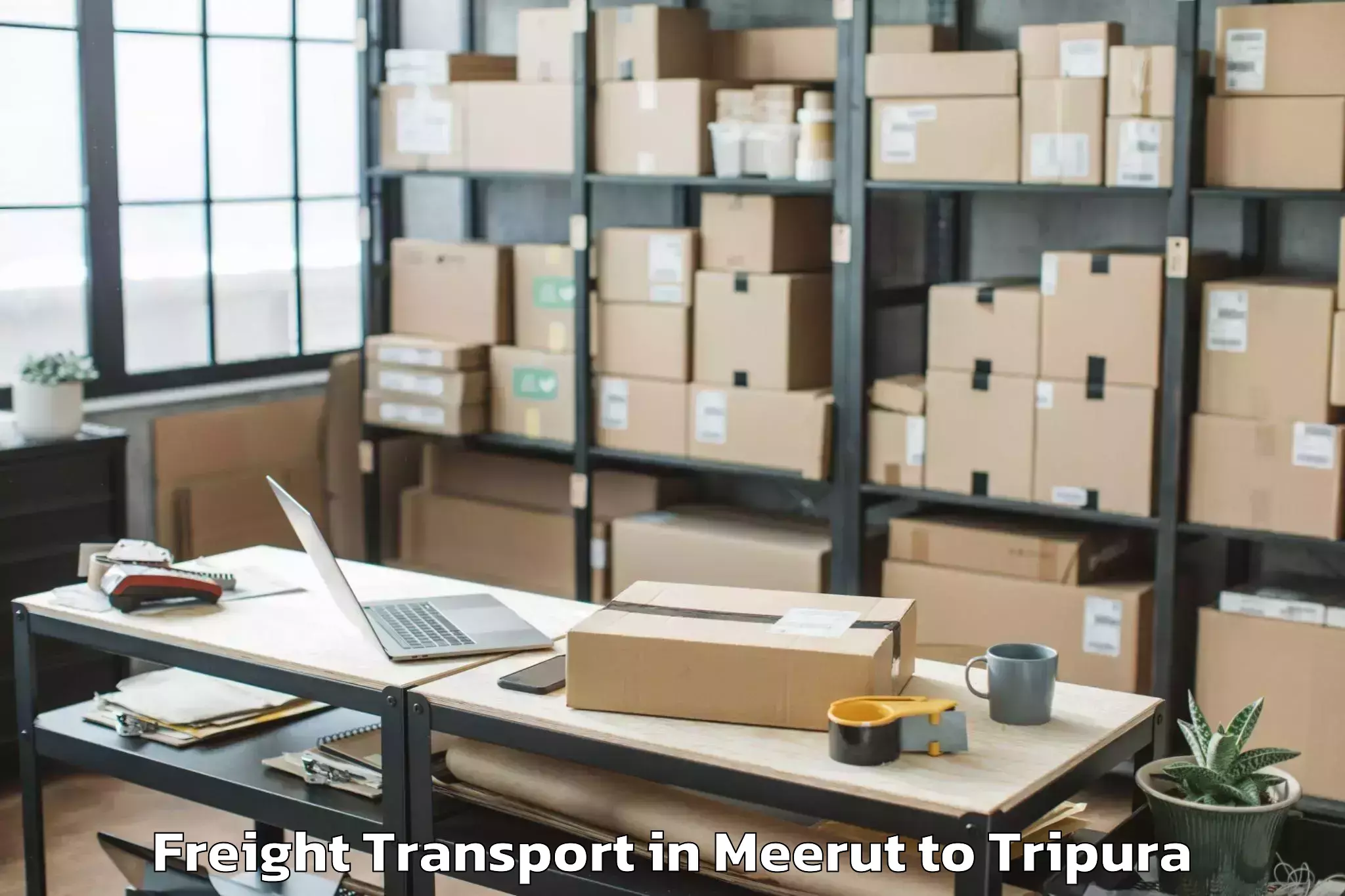 Book Meerut to Khowai Airport Ixn Freight Transport